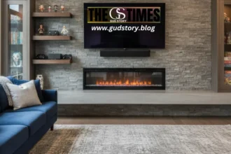 entertainment center with fireplace