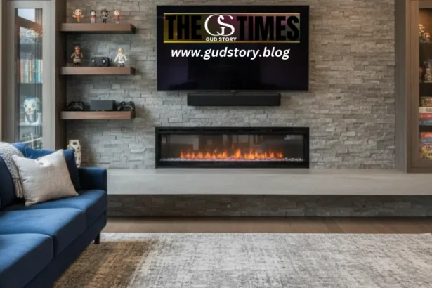 entertainment center with fireplace