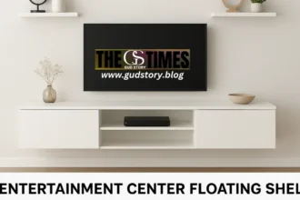 entertainment center floating shelf