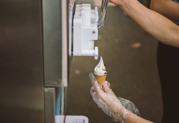 Ice cream into cone