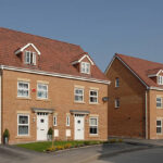 Modern housing on a new complex in northern England. No sharpening.